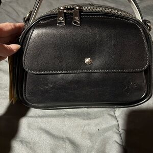Patricia Nash Black Leather crossbody Handbag